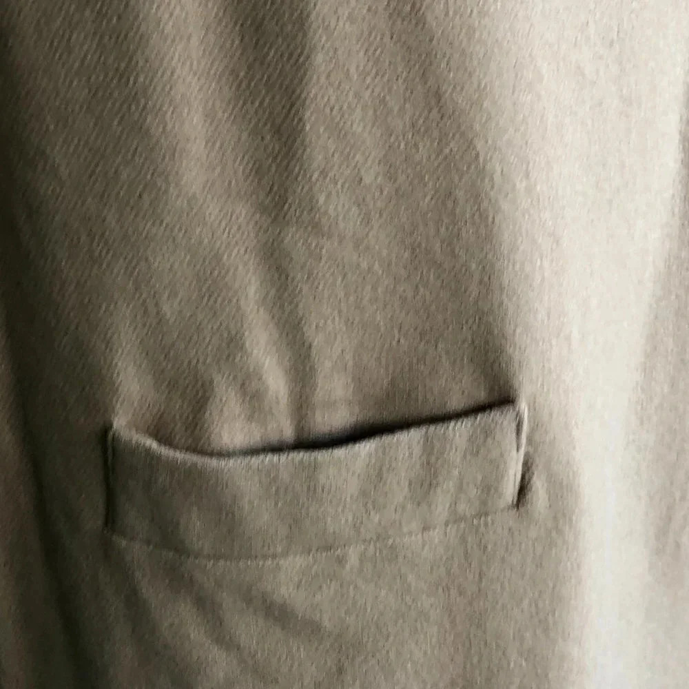 Herman Geist Vintage Tan Camel 100% Wool Deep V Jumper Maxi Tunic Size 4 - Picture 3 of 6